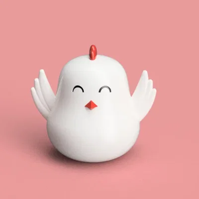 Giá đỡ nhẫn hình chú gà với đôi cánh giơ lên