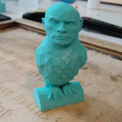 Cú polygon với đầu Dwayne "The Rock" Johnson