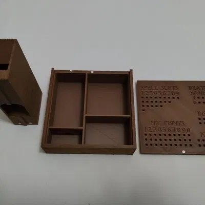 Hộp gỗ DND nhỏ gọn với tháp xúc xắc và các bộ theo dõi