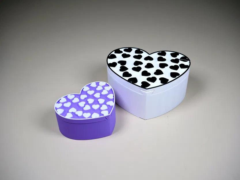 Hộp ghép hình trái tim bốn phần với hai kích thước - Image 1