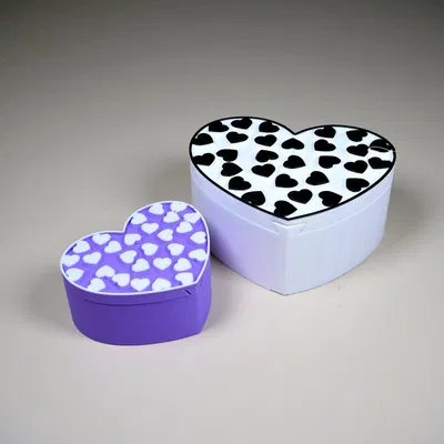 Hộp ghép hình trái tim bốn phần với hai kích thước