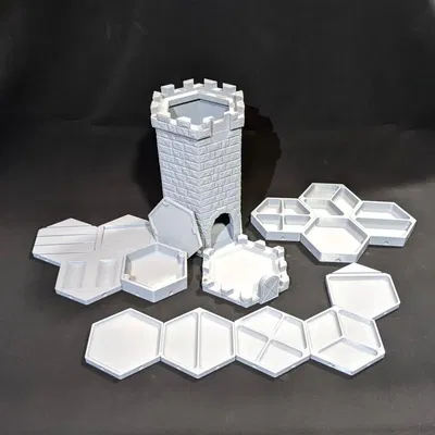 Tháp Xúc Xắc Đựng Khay Trò Chơi và Ly Uống