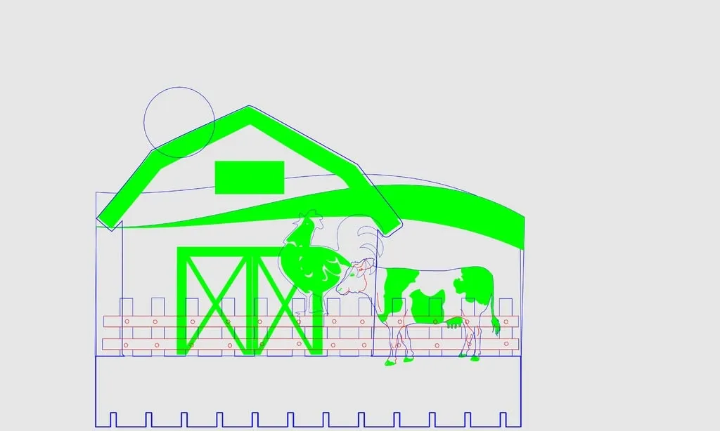 Buổi sáng yên bình trên nông trại với bò và gà - Image 2