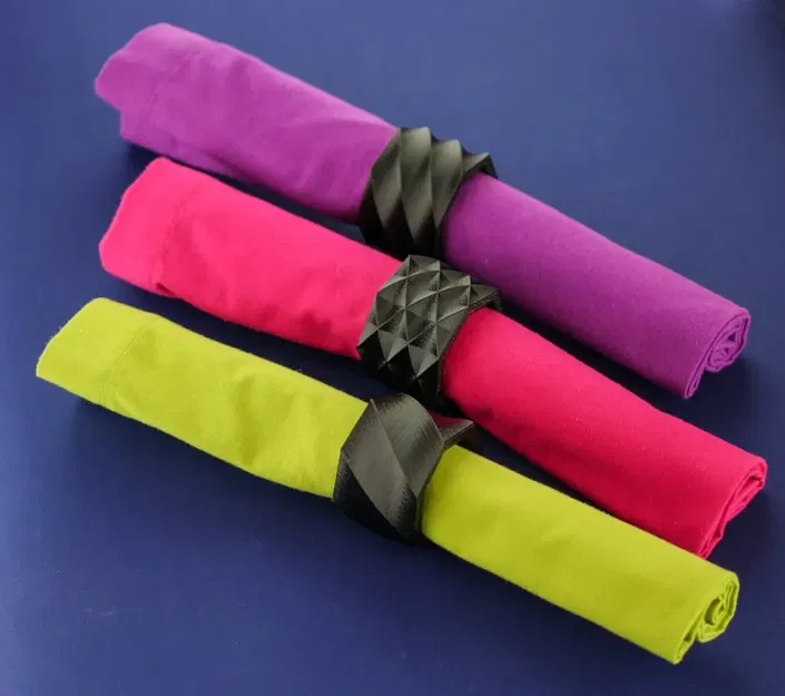 Mẫu thiết kế nhẫn ăn bằng vải khăn xoắn ốc - Image 1