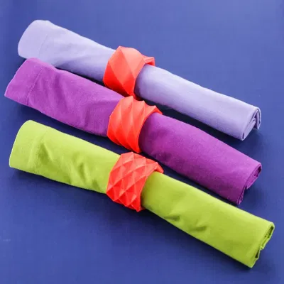 Mẫu thiết kế nhẫn ăn bằng vải khăn xoắn ốc