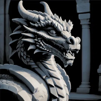 Rồng Đá - Mô Hình Sơn Dầu Filament từ HueForge