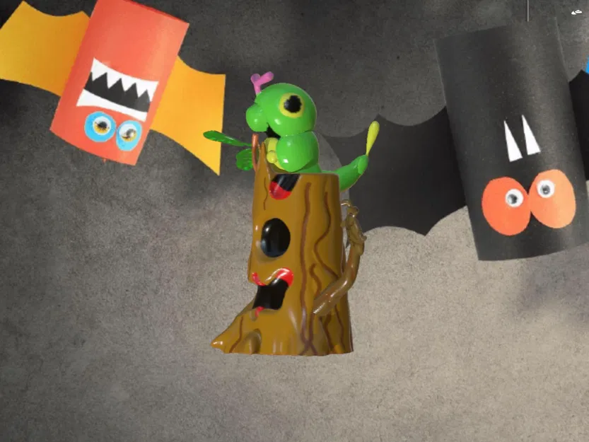 Caterpie trên gốc cây Halloween - Image 2