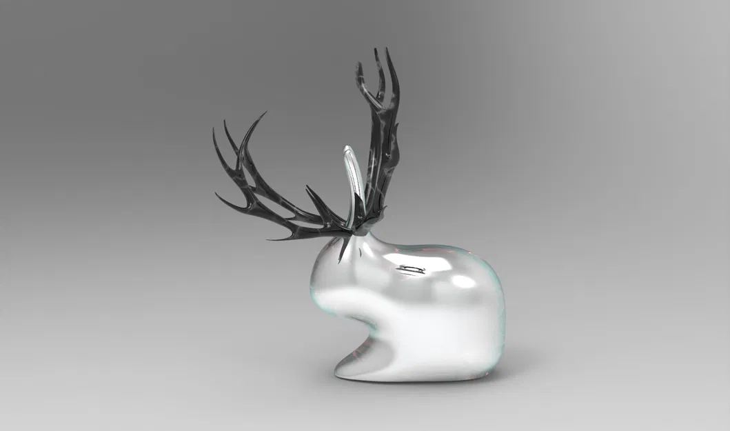 Thỏ trang trí vàng với sừng độc đáo - Image 1