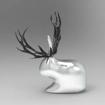 Thỏ trang trí vàng với sừng độc đáo