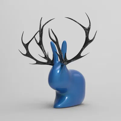 Thỏ trang trí vàng với sừng độc đáo