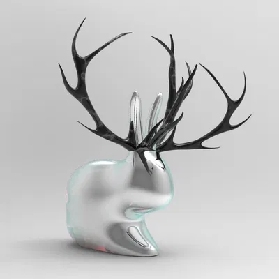 Thỏ trang trí vàng với sừng độc đáo