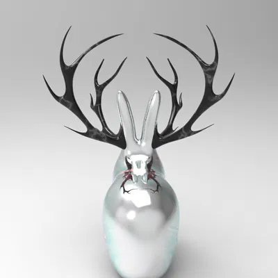 Thỏ trang trí vàng với sừng độc đáo