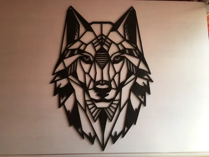 Thiết kế hình sói 2D trang trí tường hoặc pha lê - Image 3