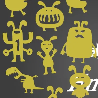 Bộ sưu tập quái vật - Nghệ thuật tường 2D