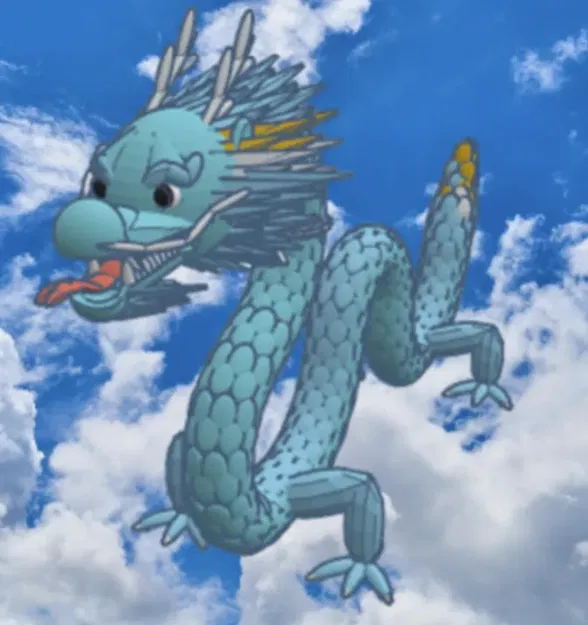 Rồng Mushu màu xanh từ phim Mulan - Image 1