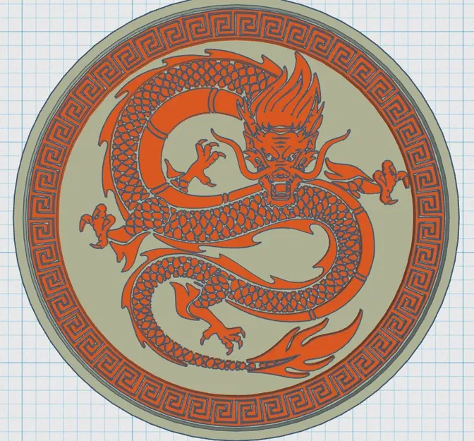 Đĩa lót ly rồng đơn giản 6 - Image 1