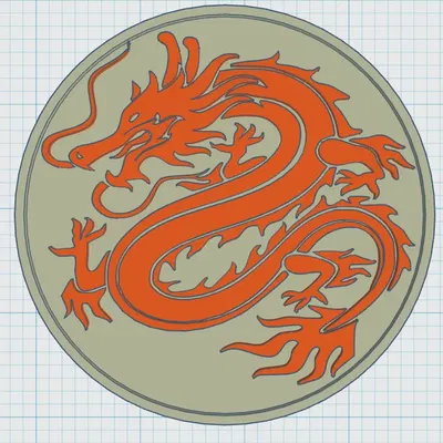 Đĩa lót ly hình rồng đơn giản