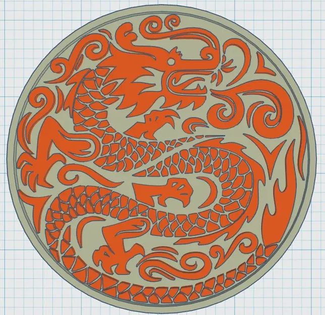 Đĩa lót ly rồng đơn giản - Image 1