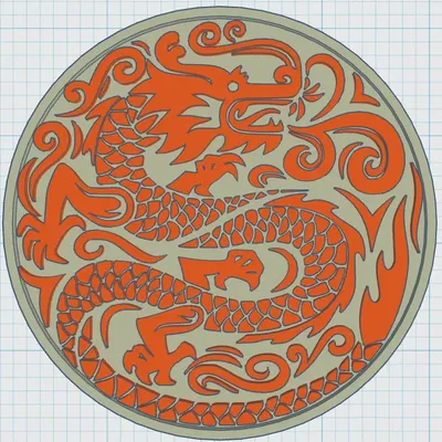 Đĩa lót ly rồng đơn giản