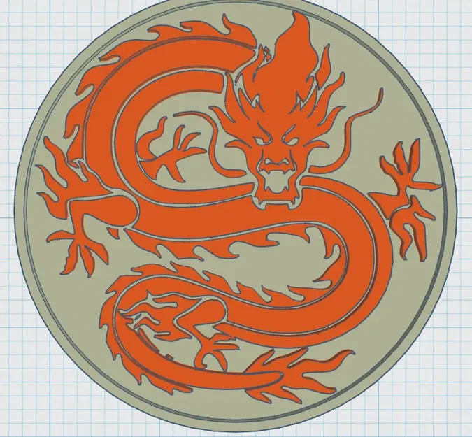 Đĩa lót bàn có hình rồng đơn giản - Image 1
