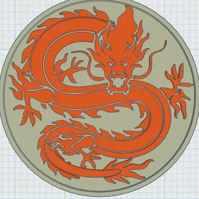 Đĩa lót bàn có hình rồng đơn giản