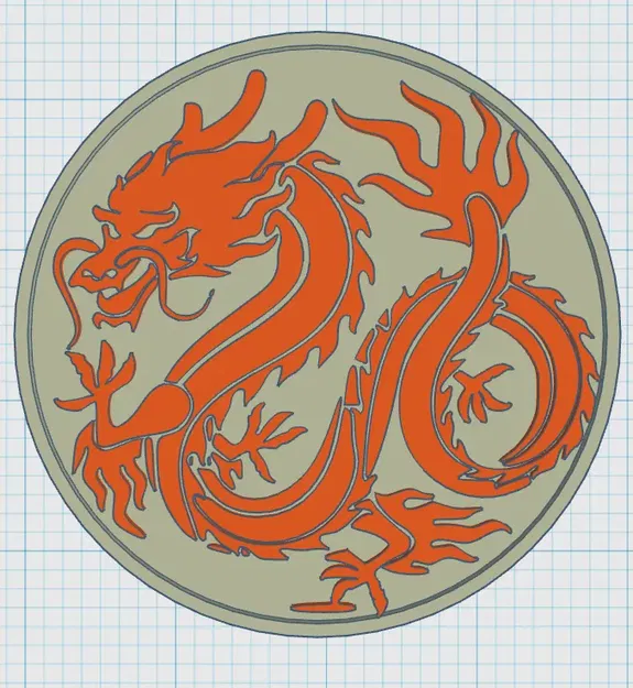 Đĩa lót ly rồng đơn giản - Image 1