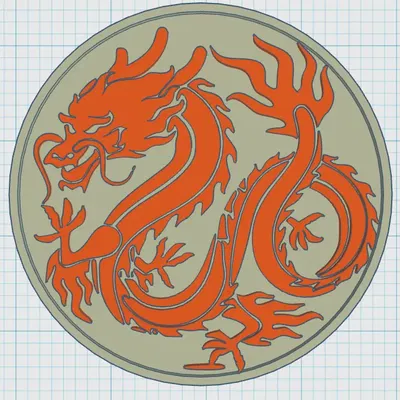 Đĩa lót ly rồng đơn giản