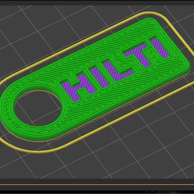 Móc khóa HILTI in 3D với logo nổi bật