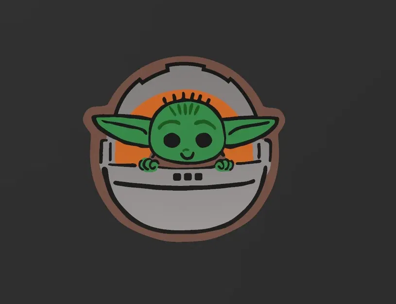 Giá đỡ ly nước Grogu đa sắc màu dễ in - Image 1