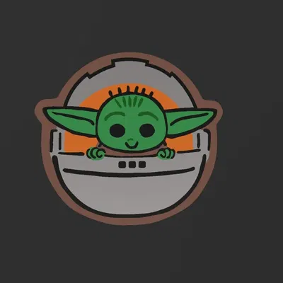 Giá đỡ ly nước Grogu đa sắc màu dễ in