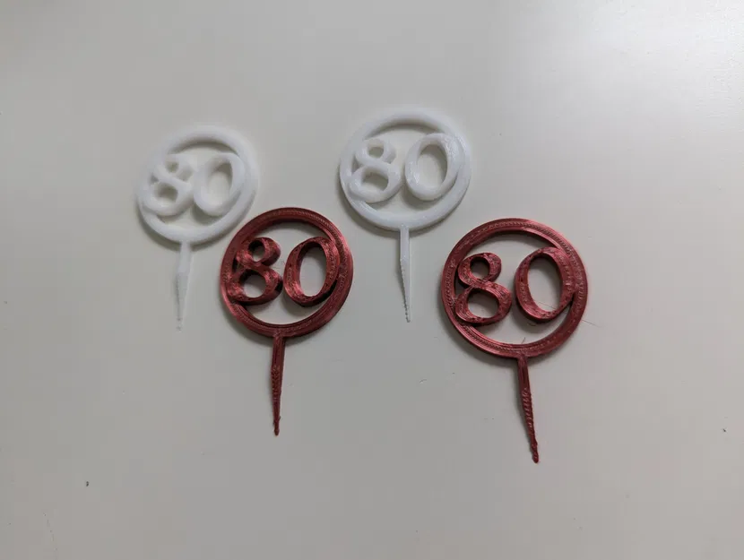 Nhãn dán sinh nhật 80 tuổi cho bánh và món ăn nhẹ - Image 2