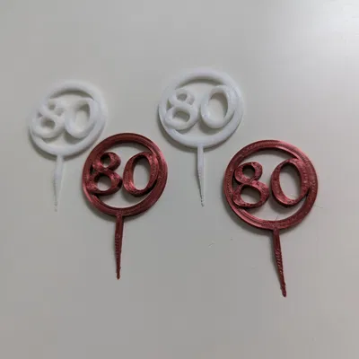 Nhãn dán sinh nhật 80 tuổi cho bánh và món ăn nhẹ