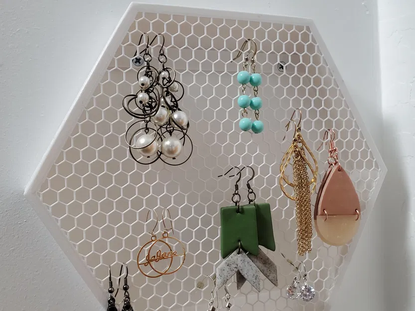 Giá đỡ hoa tai hình lục giác gắn tường - Image 3