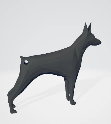 Móc khóa Doberman phong cách Low Poly - Image 1