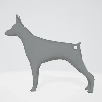 Móc khóa Doberman phong cách Low Poly