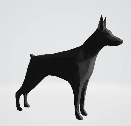 Chó Doberman phong cách low poly dễ thương - Image 1