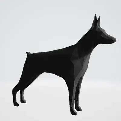 Chó Doberman phong cách low poly dễ thương