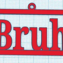 Móc khóa hình chữ nhật Bruh độc đáo