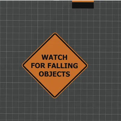 Biển báo vật thể rơi cho ống xả phân