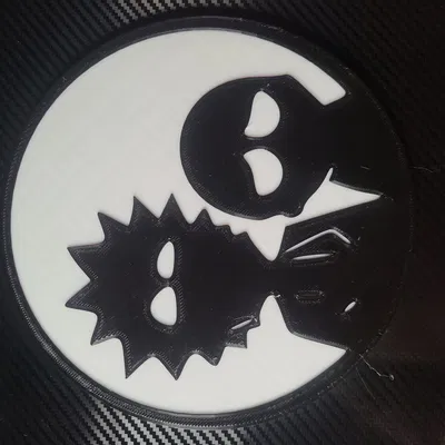 Logo hình bóng Rick và Morty in 3D với màu sắc thay đổi