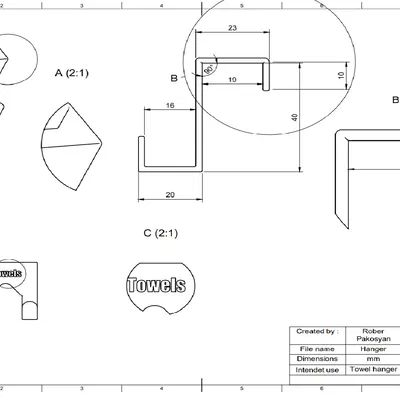 Giá treo khăn cho cửa tủ dày 18mm