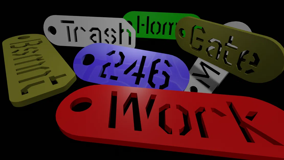 Thẻ chìa khóa văn bản stencil tùy chỉnh cho gia đình - Image 2