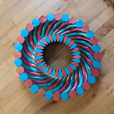 Nghệ thuật hình bát giác xoay trên mặt phẳng tròn