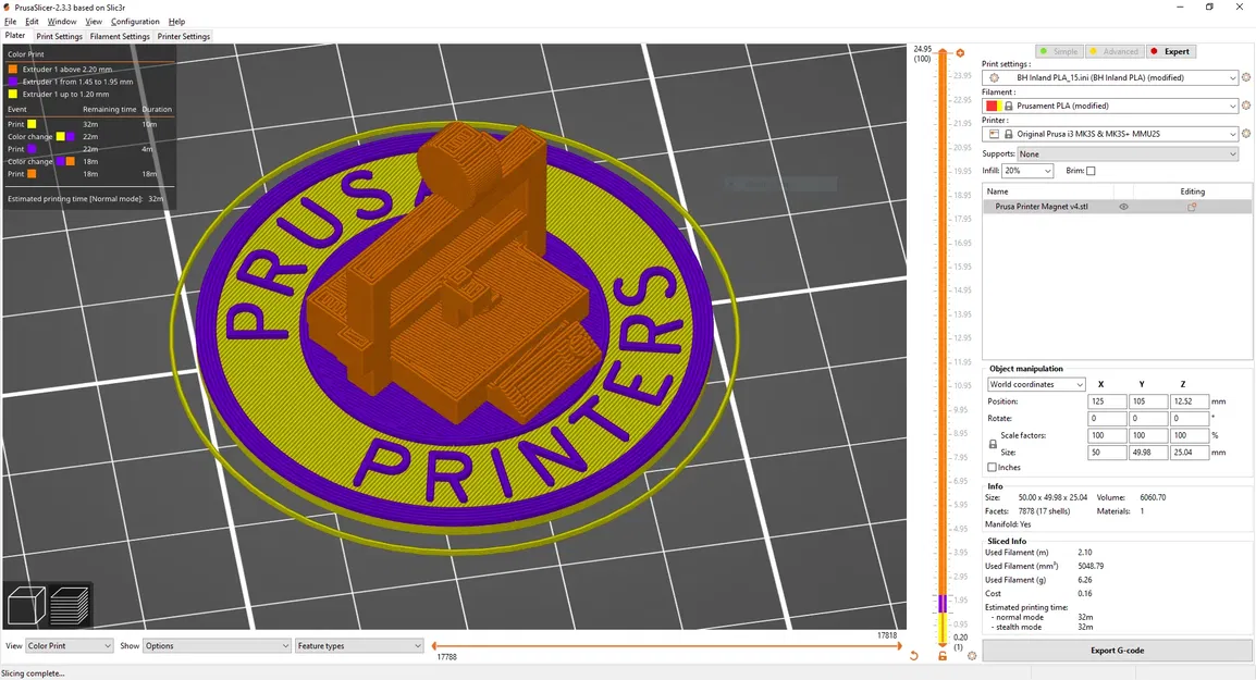 Nam châm tủ lạnh Prusa Printers - Đơn sắc không MMU - Image 4