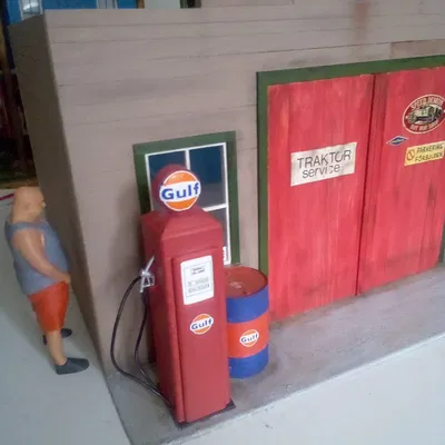 Bơ xăng retro tỷ lệ 1/14 cho xe tải Tamiya