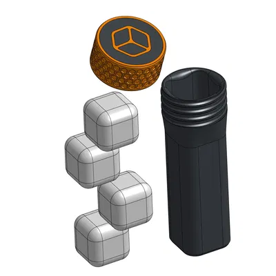 Hộp đựng viên đá bằng thép không gỉ cho viên đá 28mm