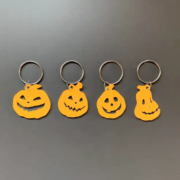 Móc khóa bí ngô Halloween với thiết kế đơn giản - Image 1