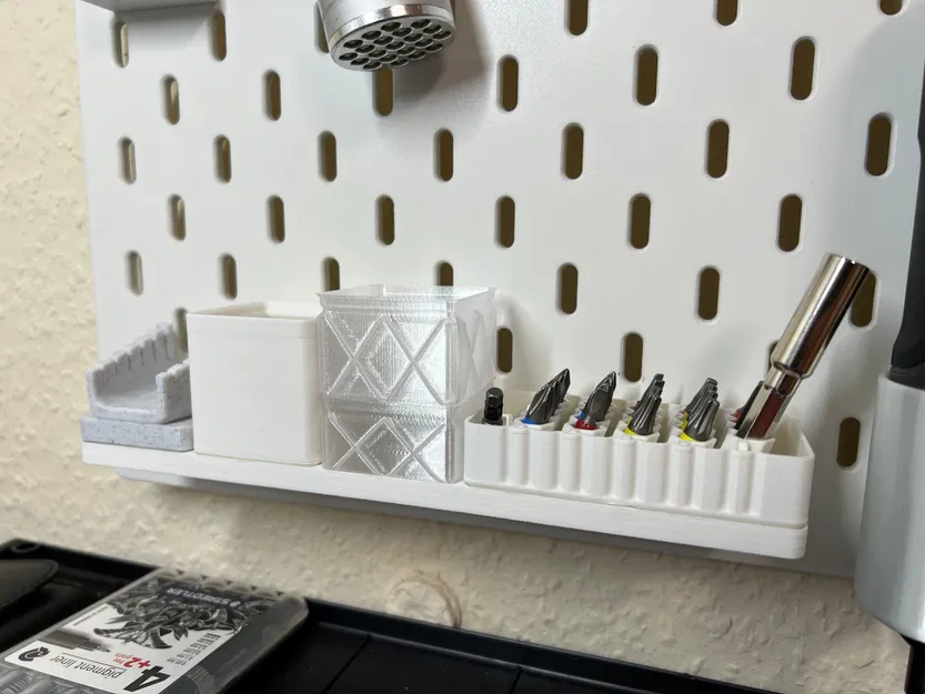 Bảng đế Skadis/Gridfinity 1x5 cho tường hoặc tủ - Image 1