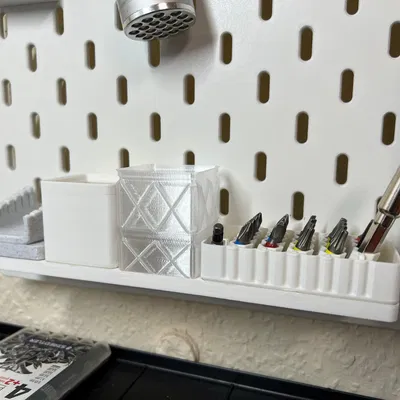 Bảng đế Skadis/Gridfinity 1x5 cho tường hoặc tủ