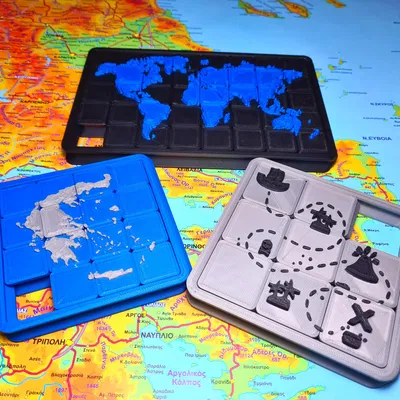 Câu đố trượt bản đồ in sẵn từ thời thơ ấu